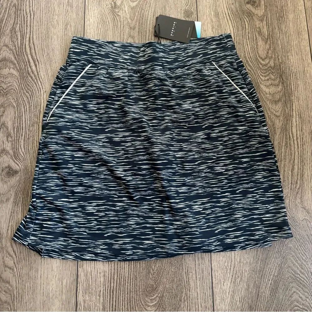 Dunning Stylish Blue and Gray Patterned Skirt